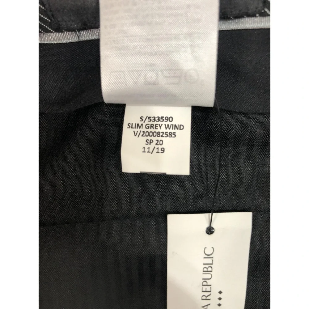 Banana Republic Pants Mens 36x31 Gray NWT Dress Plaid Slim Fit
